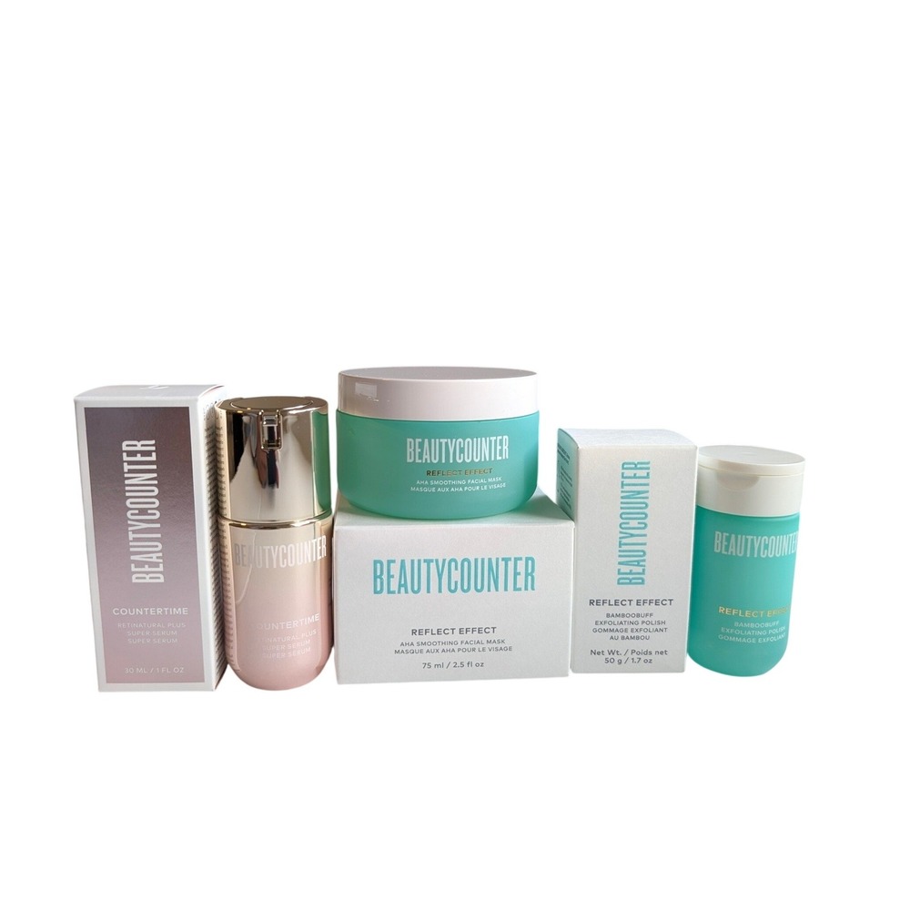 Beautycounter Countertime Retinaural Serum Reflect‎ Effect AHA Mask Bamboobuff